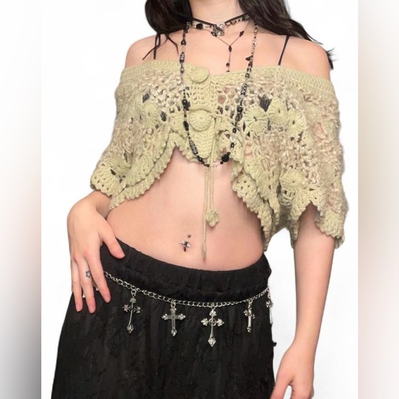 Paradis Miss cream crochet boho top - Picture 2 of 5